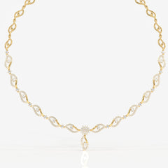 Elara Lab Grown Diamond Designer 18k Gold Necklace