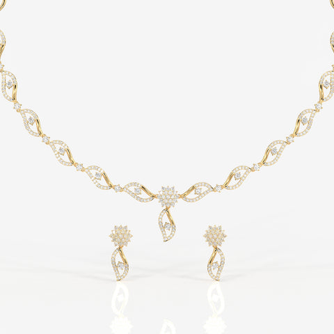 Elara Lab Grown Diamond Designer 18k Gold Necklace