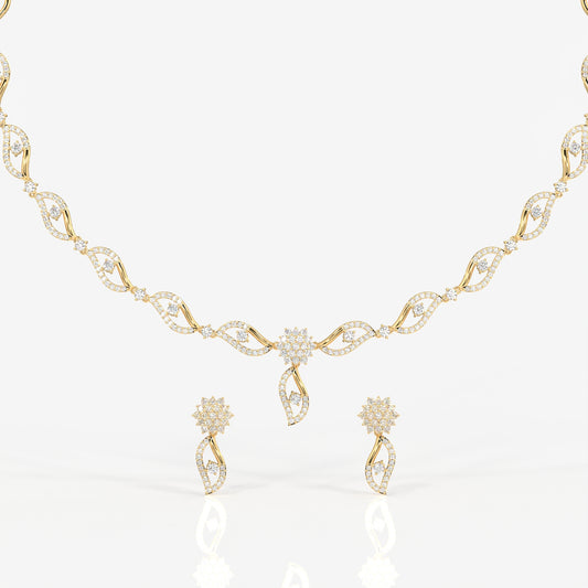 Elara Lab Grown Diamond Designer 18k Gold Necklace