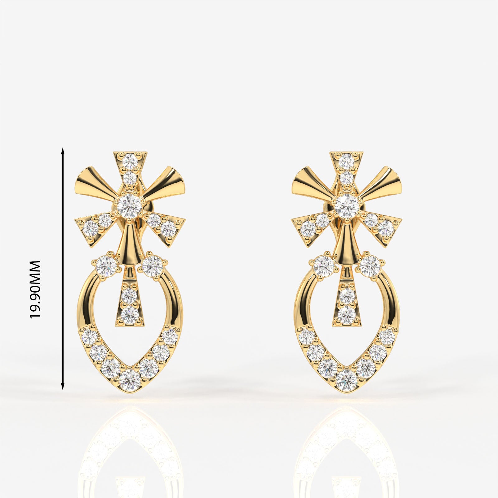 Seraphina Moissanite Diamond 9k Gold Earrings