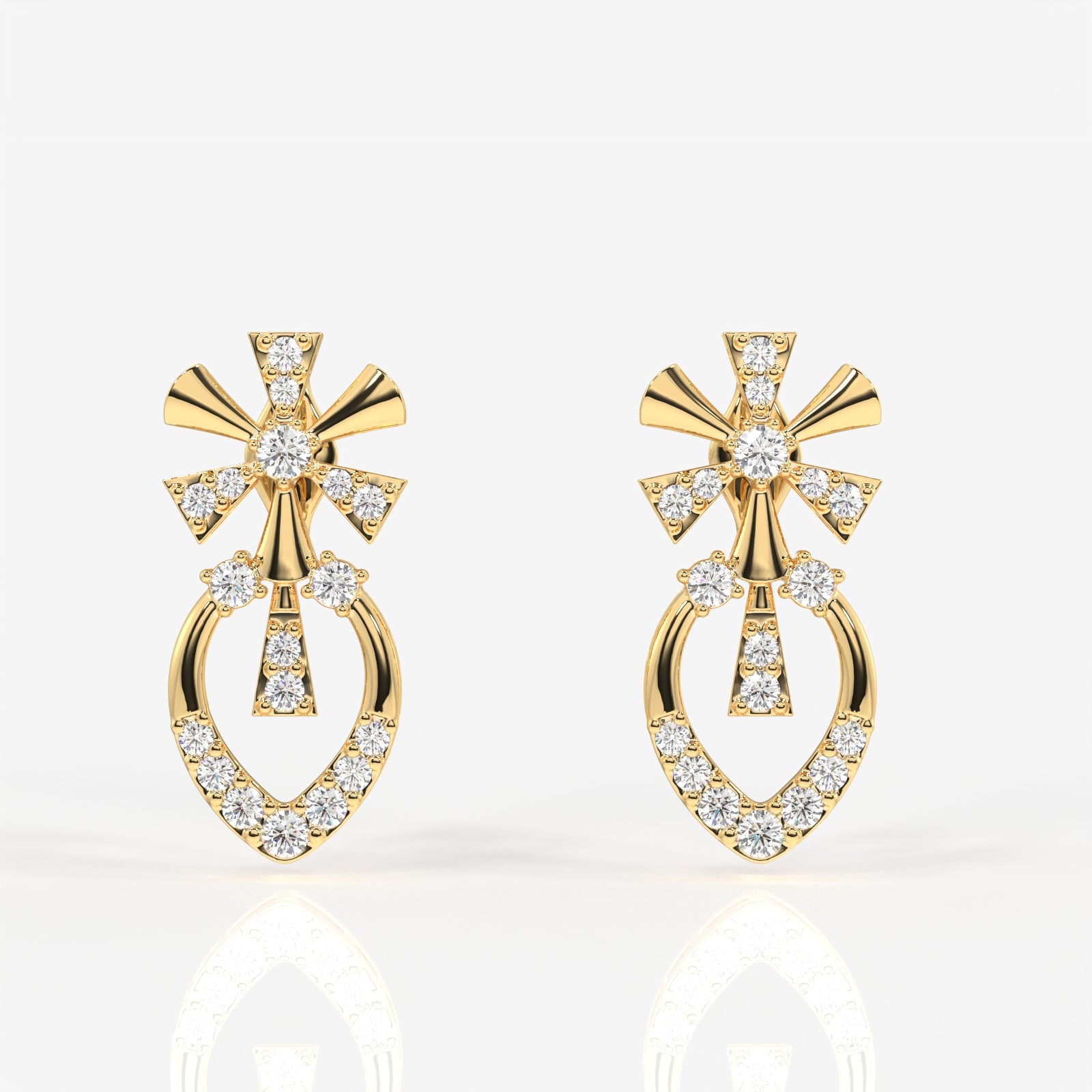 Seraphina Moissanite Diamond 9k Gold Earrings