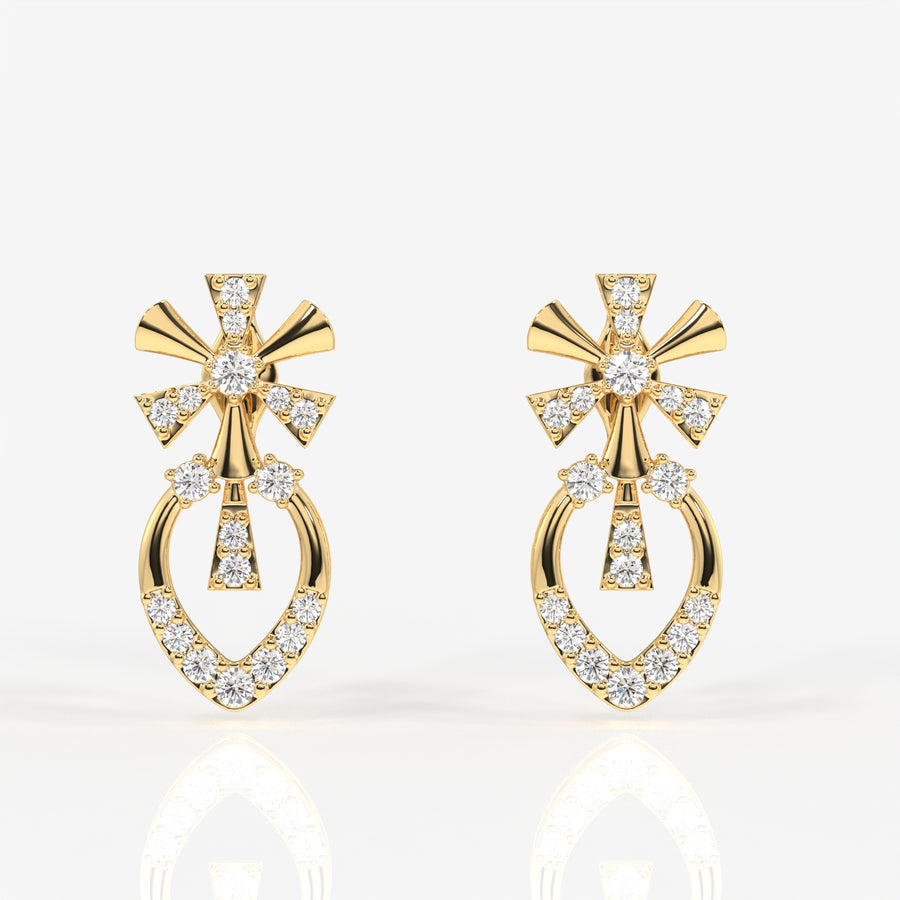 Seraphina Moissanite Diamond 9k Gold Earrings