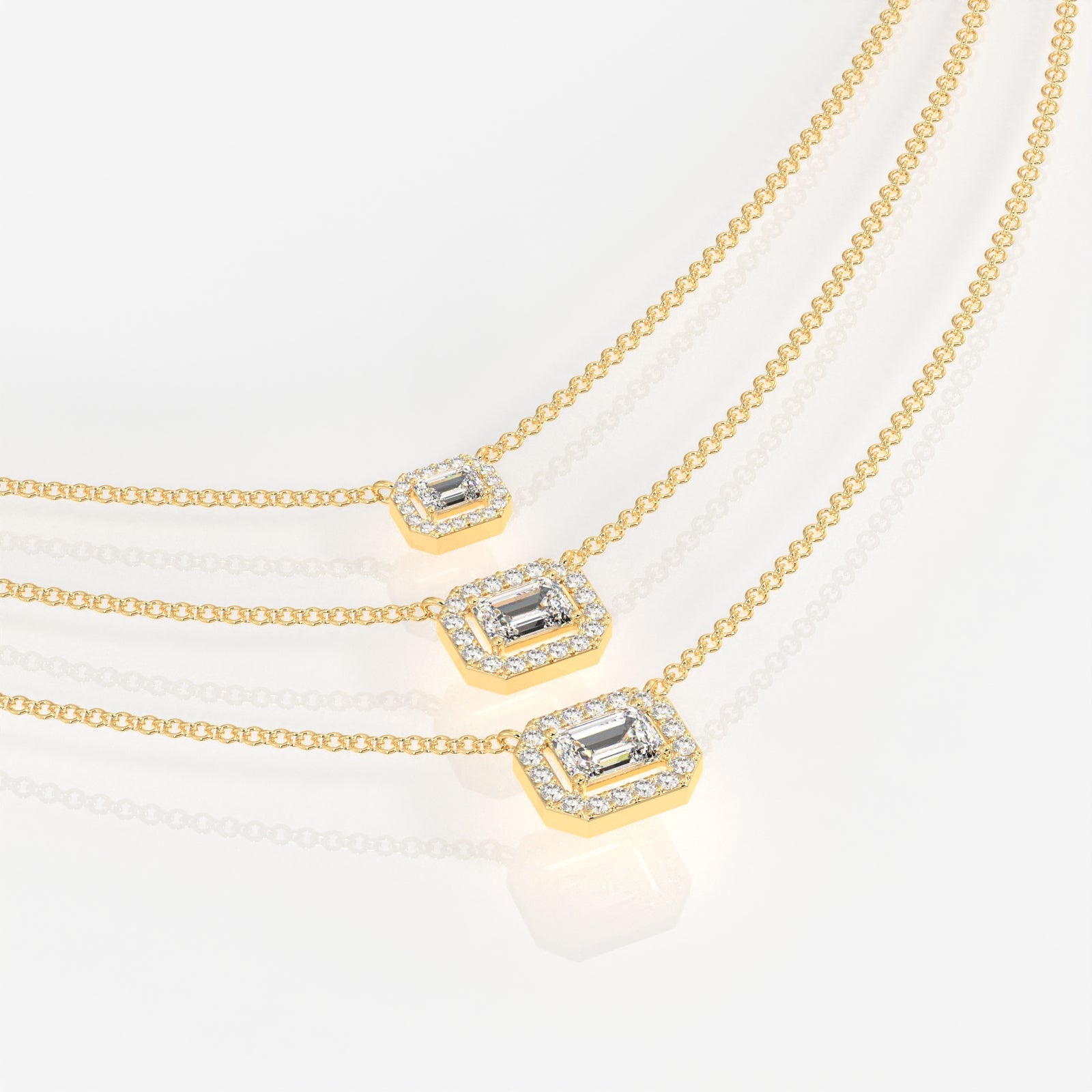 Solara Moissanite Diamond Elegant 9k Gold Necklace