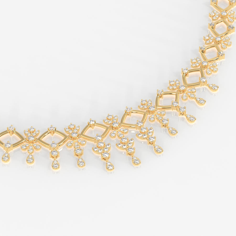 Adira Moissanite Diamond Classic 14k Gold Necklace