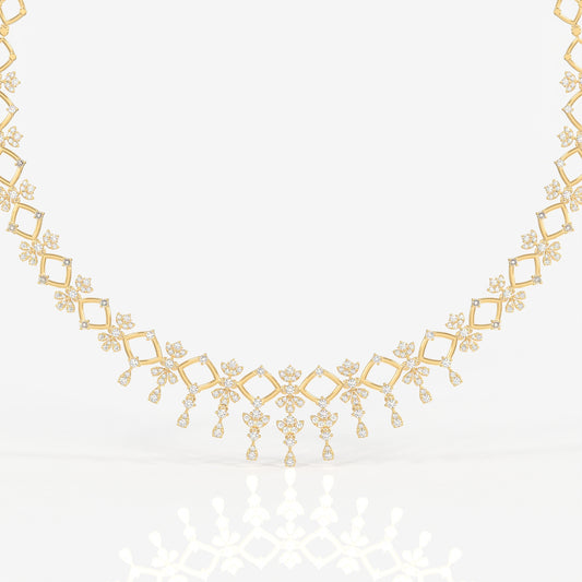 Adira Moissanite Diamond Classic 18k Gold Necklace