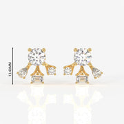Radiant Star Moissanite Stud Sterling Silver Earrings