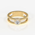 Regal Crown Portuguese Cut Lab Grown Diamond Men's 9K Yellow Gold Ring