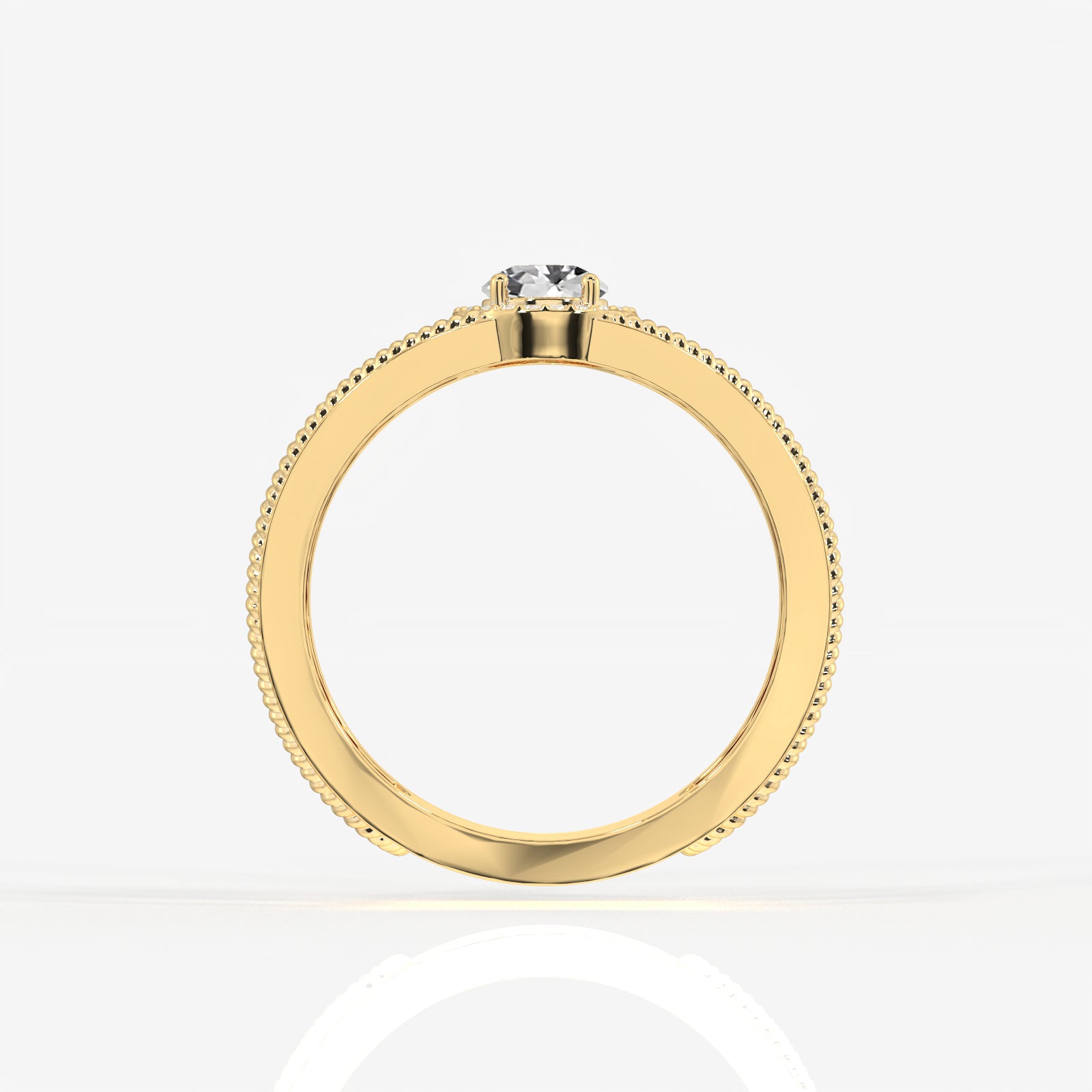 Regal Crown Portuguese Cut Lab Grown Diamond Men's 9K Yellow Gold Ring
