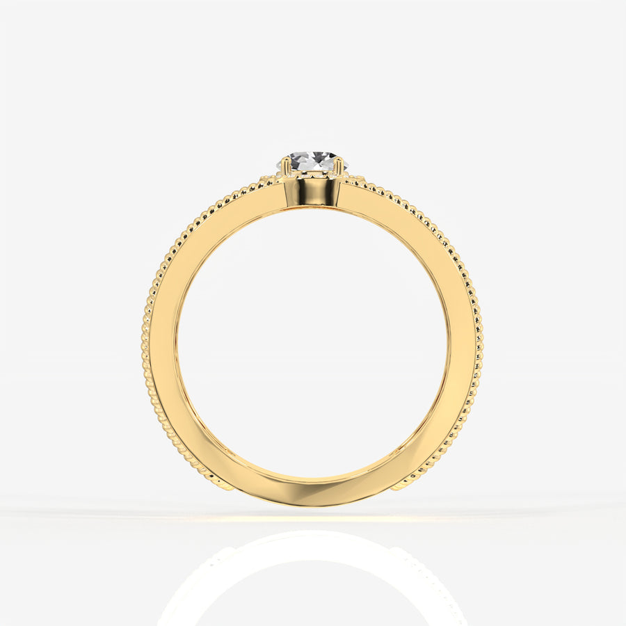 Regal Crown Portuguese Cut Lab Grown Diamond Men's 9K Yellow Gold Ring