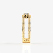 Regal Crown Portuguese Cut Lab Grown Diamond Men's 9K Yellow Gold Ring