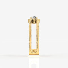 Regal Crown Portuguese Cut Lab Grown Diamond Men's 14K Yellow Gold Ring