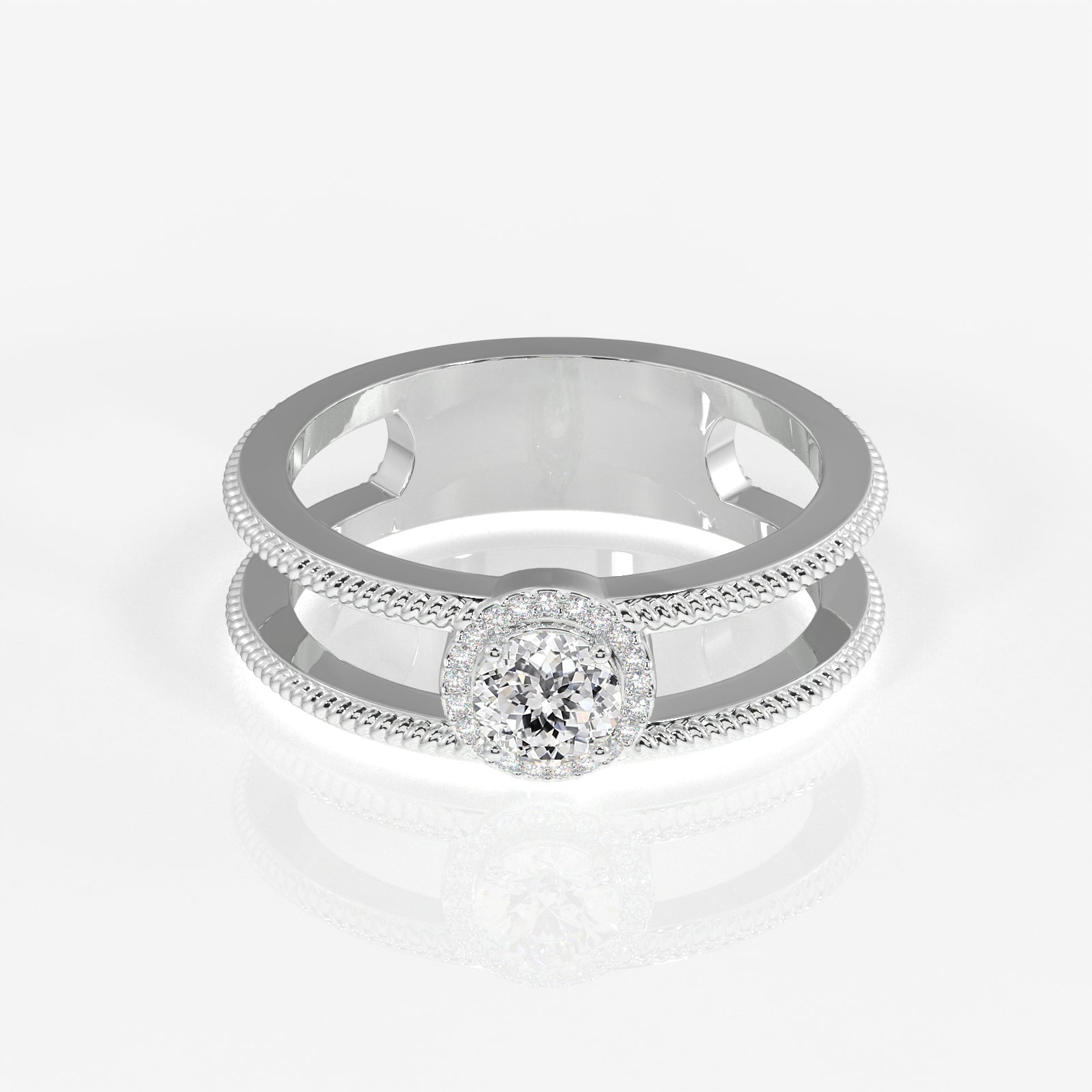 Regal Crown Portuguese Cut Lab Grown Diamond Men's 9K Yellow Gold Ring