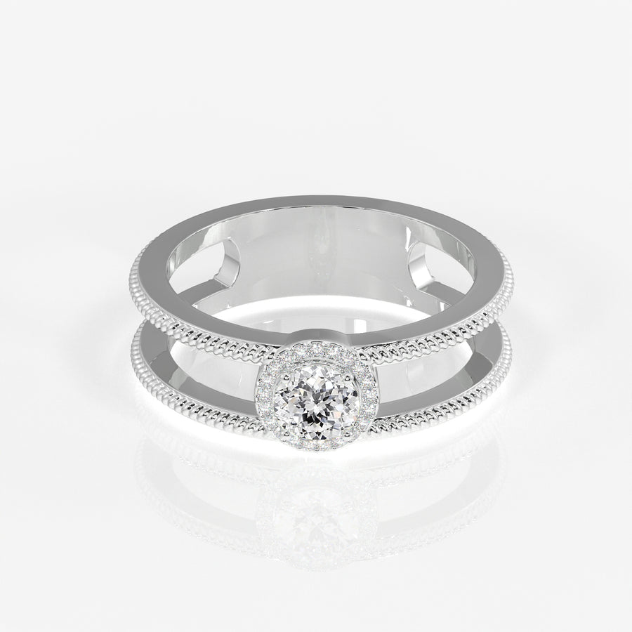 Regal Crown Portuguese Cut Lab Grown Diamond Men's 9K Yellow Gold Ring
