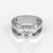 Portuguese Cut Lab Grown Diamond Men's 14K Yellow Gold Ring