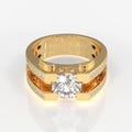 Moissanite Diamond, Albert Men's Sterling Silver Ring