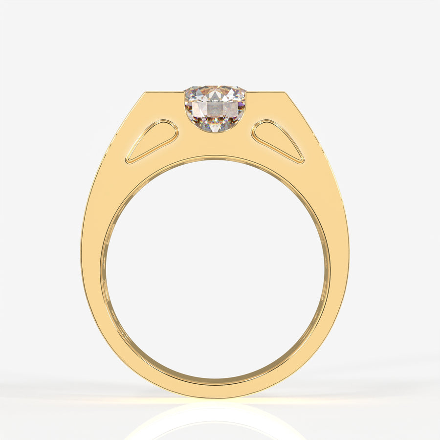 Moissanite Diamond, Albert Men's 18k Gold Ring