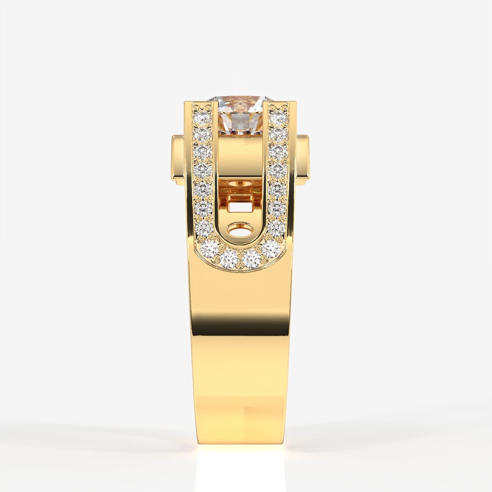 Moissanite Diamond, Albert Men's 18k Gold Ring