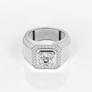 Portuguese Cut Lab Grown Diamond Men's 14K Yellow Gold Ring