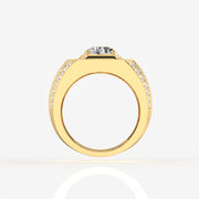 Portuguese Cut Lab Grown Diamond Men's 14K Yellow Gold Ring