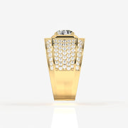 Portuguese Cut Lab Grown Diamond Men's 14K Yellow Gold Ring
