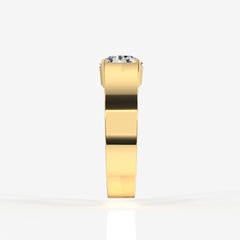 Portuguese Cut Lab Grown Diamond Men's 14K Yellow Gold Ring