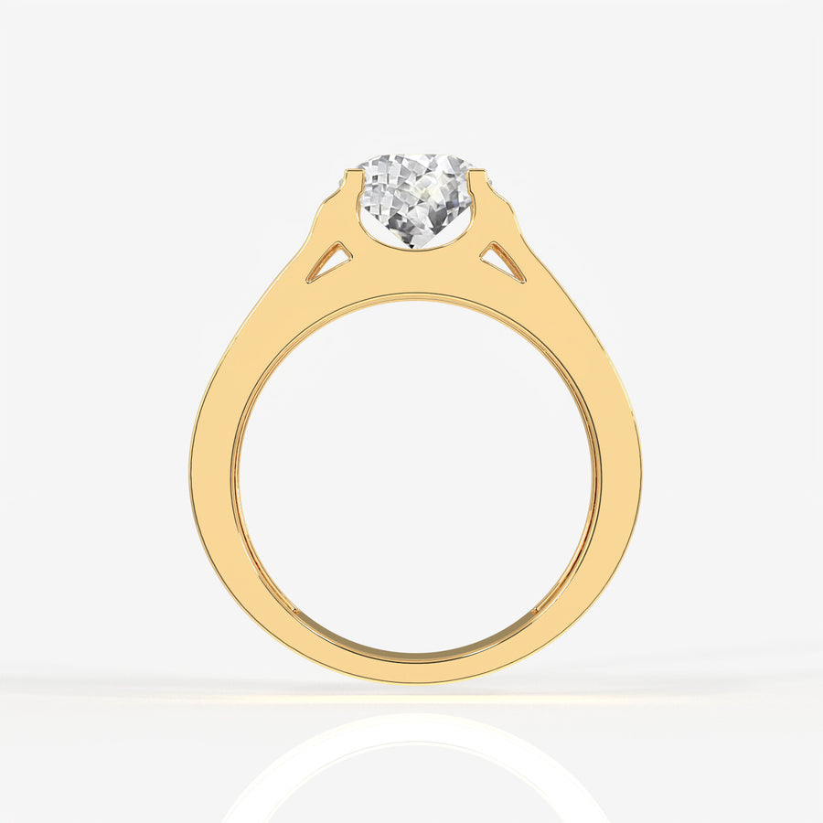 Portuguese Cut Moissanite Diamond, Bruce Men's Sterling Silver Ring