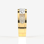 Portuguese Cut Moissanite Diamond, Bruce Men's Sterling Silver Ring