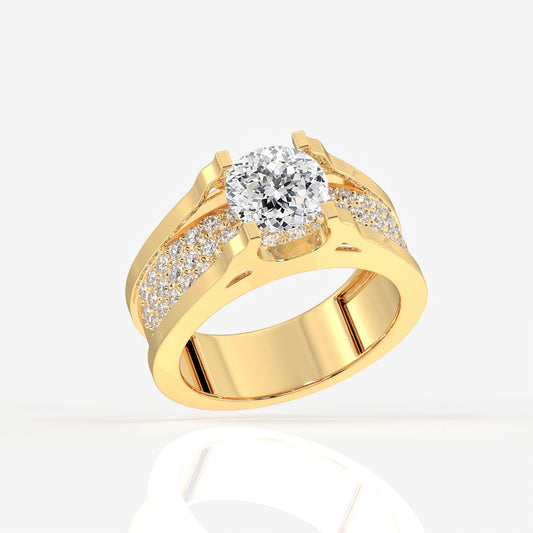 Portuguese Cut Lab Grown Diamond, Bruce Men's 14K Gold Ring