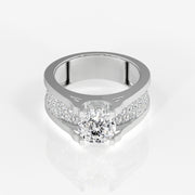 Portuguese Cut Moissanite Diamond, Bruce Men's Sterling Silver Ring