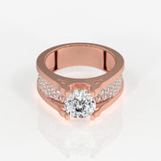 Portuguese Cut Moissanite Diamond, Bruce Men's Sterling Silver Ring