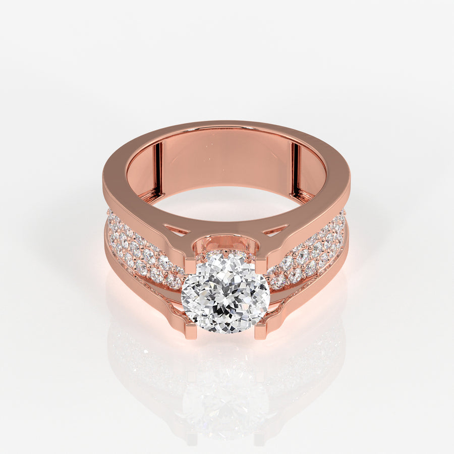 Portuguese Cut Moissanite Diamond, Bruce Men's Sterling Silver Ring