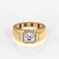 Portuguese Cut Moissanite Diamond, Luther Men's Sterling Silver Ring