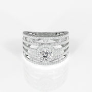 Portuguese Cut Lab Grown Diamond Cocktail 14K Gold Ring