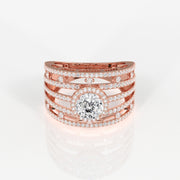Portuguese Cut Lab Grown Diamond Cocktail 14K Gold Ring