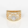 Round Cut Moissanite Diamond Cocktail 18K Gold Ring