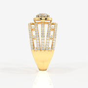 Round Cut Lab Grown Diamond Cocktail 14K Gold Ring
