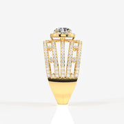 Portuguese Cut Lab Grown Diamond Cocktail 14K Gold Ring