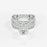 Portuguese  Cut Moissanite Diamond Cocktail 14K Gold Ring