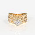 Women's Round Cut Moissanite Diamond Cocktail 14K Gold Ring