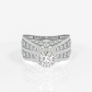Women's Round Cut Lab Grown Diamond Cocktail 9K Gold Ring