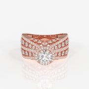 Women's Round Cut Moissanite Diamond Cocktail 14K Gold Ring