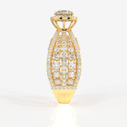 Women's Round Cut Lab Grown Diamond Cocktail 9K Gold Ring