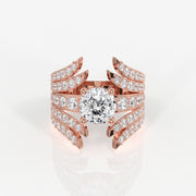 Portuguese Cut Lab Grown Diamond Cocktail 14K Gold Ring