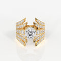 Portuguese Cut Lab Grown Diamond Cocktail 14K Gold Ring
