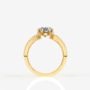 Portuguese Cut Lab Grown Diamond Cocktail 14K Gold Ring