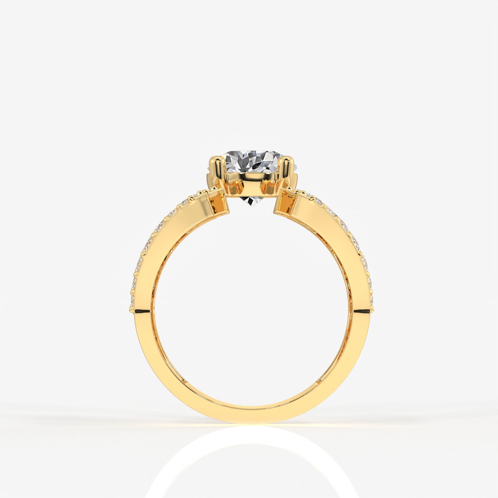 Portuguese Cut Lab Grown Diamond Cocktail 14K Gold Ring