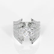 Round Cut Lab Grown Diamond Cocktail 14K Gold Ring