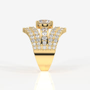 Round Cut Lab Grown Diamond Cocktail 14K Gold Ring