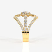 Round Cut Moissanite Diamond Cocktail 14K Gold Ring
