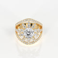 Portuguese Cut Moissanite Diamond Cocktail 14K Gold Ring